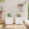 vidaXL Garden Planters 2 pcs White Solid Wood Pine