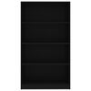 vidaXL 4-Tier Book Cabinet Black 80x24x142 cm Engineered Wood