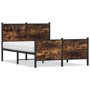 vidaXL Metal Bed Frame without Mattress Smoked Oak 120x200 cm