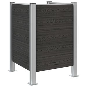 vidaXL Garbage Bin Fence Grey 85 x 85 x 115 cm Aluminium and WPC