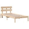 vidaXL Bed Frame with Headboard Brown 75 x 190 cm Solid Pine wood