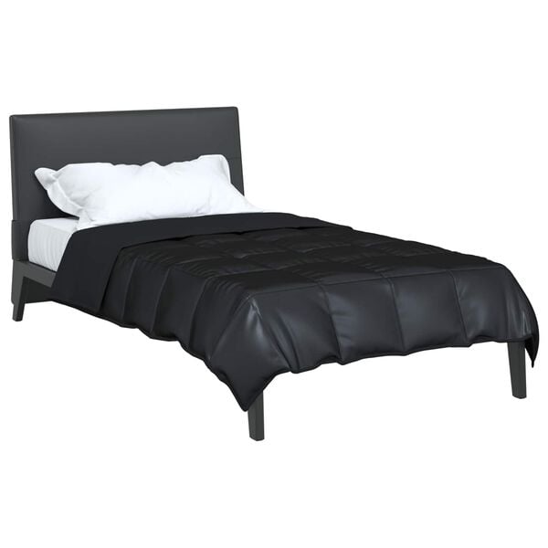 vidaXL Full Year Duvet Black 200 x 135 cm Satin and Microfiber