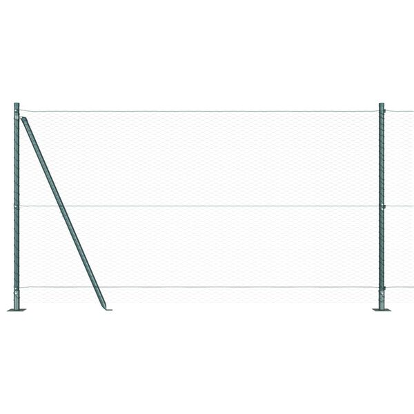 vidaXL Fence Post Green 10 x 1.2 m (25 mm mesh) Steel and PVC
