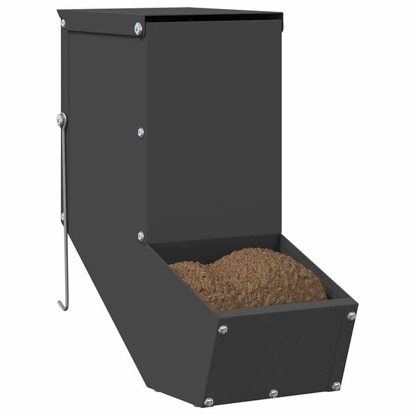 vidaXL Rabbit Feeder Black 12.5 x 26 x 28.5 cm Cold-Rolled Steel