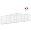 vidaXL Arched Gabion Baskets 7 pcs 400x30x80/100 cm Galvanised Iron