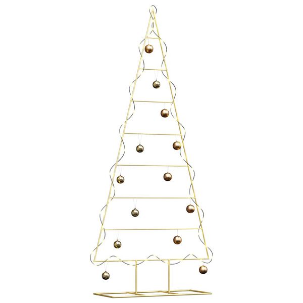 vidaXL Metal Christmas Tree with Stand Gold 180 cm Powder-coated steel