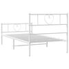 vidaXL Metal Bed Frame without Mattress with Footboard White 80x200cm