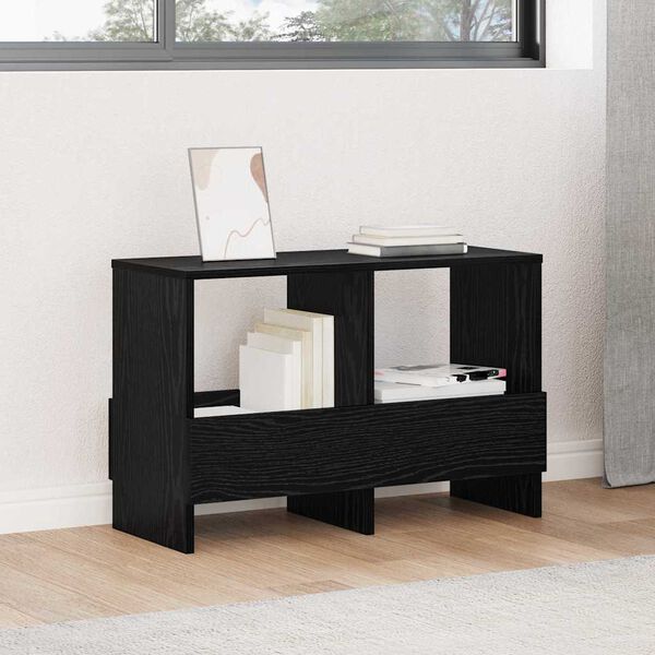 vidaXL Magazine Rack Black Oak 68.5 x 30 x 45 cm