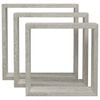 vidaXL Wall Cube Shelves 3 pcs Concrete Grey