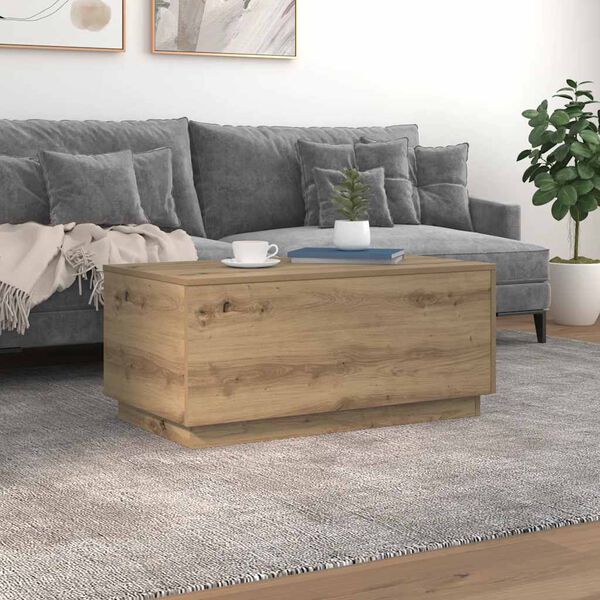 vidaXL Coffee Table with LED Lights Artisan Oak 90x50x40 cm