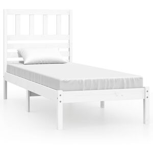 vidaXL Bed Frame without Mattress White 75x190 cm Solid Wood Pine