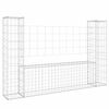 vidaXL U-shape Gabion Basket with 2 Posts Iron 140x20x100 cm