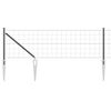 vidaXL Fence with Posts Grey 0.8 x 10 m Steel