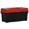 vidaXL 2 Piece Tool Box Set Black and Red Polypropylene