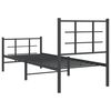 vidaXL Metal Bed Frame without Mattress with Footboard Black 75x190cm