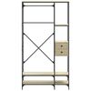 vidaXL Clothes Rack with Shelves Sonoma Oak Engineered Wood