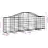 vidaXL Arched Gabion Baskets 3 pcs 200x30x60/80 cm Galvanised Iron