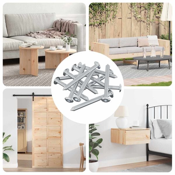 vidaXL Screw 12 pcs Silver M6 x 60 mm Steel