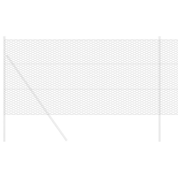 vidaXL Hexagon Fence Grey 1 x 50 m Steel