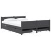 vidaXL Bed Frame without Mattress Dark Grey Solid Wood Pine 160x200 cm (322128+2x321990)