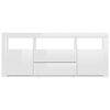 vidaXL TV Cabinet High Gloss White 120x30x50 cm Engineered Wood