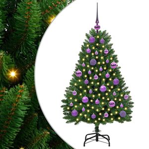vidaXL Artificial Hinged Christmas Tree Green 120 cm PVC and Steel