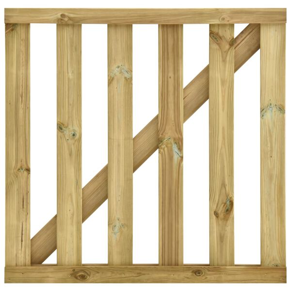 vidaXL Garden Slats Gate Impregnated Pinewood 100x100 cm
