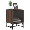 vidaXL Bedside Cabinets with Glass Doors 2 pcs Brown Oak 35x37x50 cm