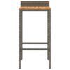 vidaXL Bar Stools 4 pcs Grey Poly Rattan and Solid Wood Acacia