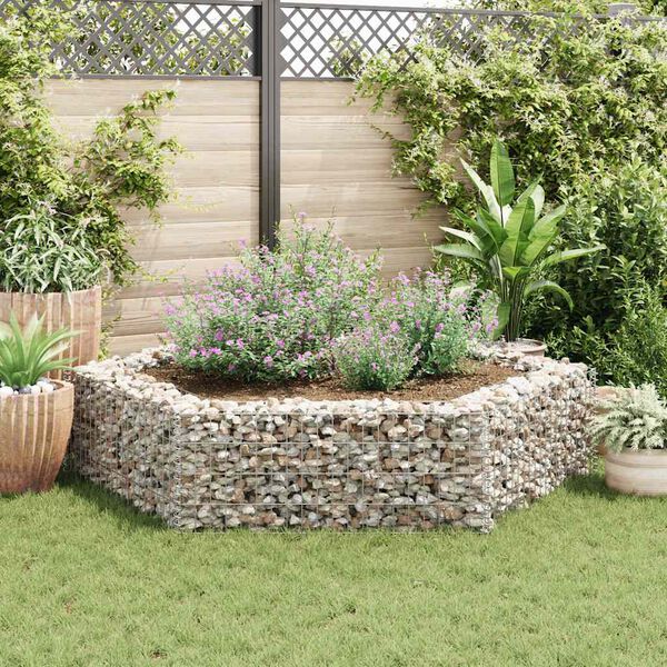 vidaXL Hexagonal Gabion Raised Bed 200x173x40 cm