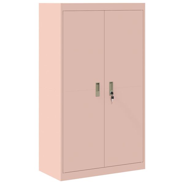 vidaXL Storage Cabinet 2 pcs Pink 80 x 40 x140 cm Steel