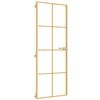 vidaXL Interior Door Slim Golden 76x201.5 cm Tempered Glass and Aluminium
