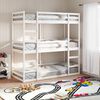 vidaXL Triple Bunk Bed without Mattress White 90x200 cm Solid Wood Pine