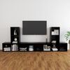 vidaXL 5 Piece TV Cabinet Set Black Engineered Wood
