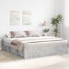 vidaXL Bed Frame without Mattress Concrete Grey 180x200 cm Super King Super King Size