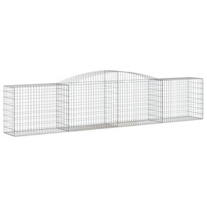 vidaXL Arched Gabion Basket 400x50x80/100 cm Galvanised Iron
