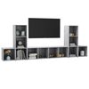 vidaXL 5 Piece TV Cabinet Set Concrete Grey Engineered Wood