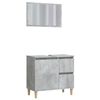 vidaXL 2 Piece Bathroom Furniture Set Concrete Grey Engineered Wood