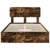 vidaXL Storage Bed with Drawer Smoked Oak 120 x 190 cm Engineered Wood