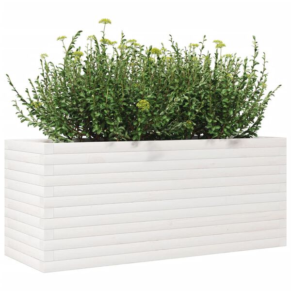 vidaXL Garden Planter White 110x40x45.5 cm Solid Wood Pine