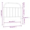 vidaXL Metal Headboard White 90 cm