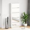 vidaXL Shoe Cabinet 5-Layer Mirror White 63x17x169.5 cm