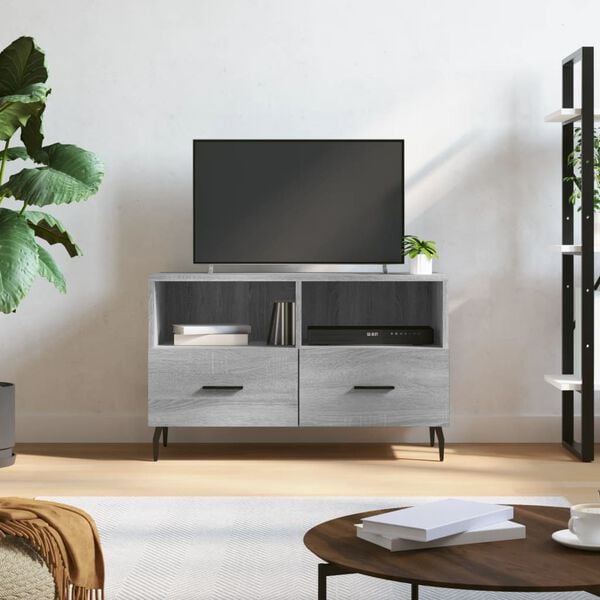 vidaXL TV Cabinet Grey Sonoma 80x36x50 cm Engineered Wood