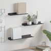 vidaXL Wall Shelf with Shelf Wall-mounted 3 pcs Black 40 x 9 x 2.5 cm