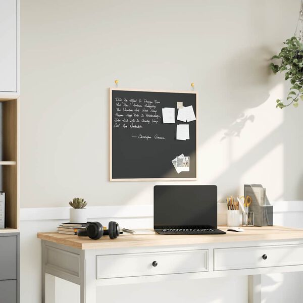 vidaXL Chalkboard with Solid Pine Wood Frame Black 60x55 cm