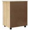 vidaXL Rolling Cabinet with Drawers MOSS Clear Varnish Solid Pine wood