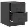 vidaXL Bedside Cabinets 2 pcs Black 34.5x39x44 cm Steel