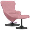vidaXL Egg Chair with Footstool Pink 63 x 73 x 90 cm Velvet