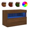 vidaXL TV Wall Cabinet with LED Lights Brown Oak 60x30x40 cm