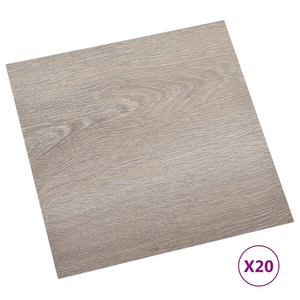 vidaXL Self-adhesive Flooring Planks 20 pcs PVC 1.86 m² Taupe